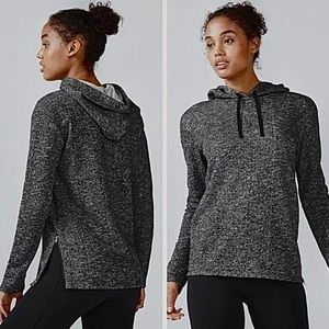 Fabletics Taj Black Marled Pullover Sweatshirt Hoodie Sz M Womens Sz M Athletic